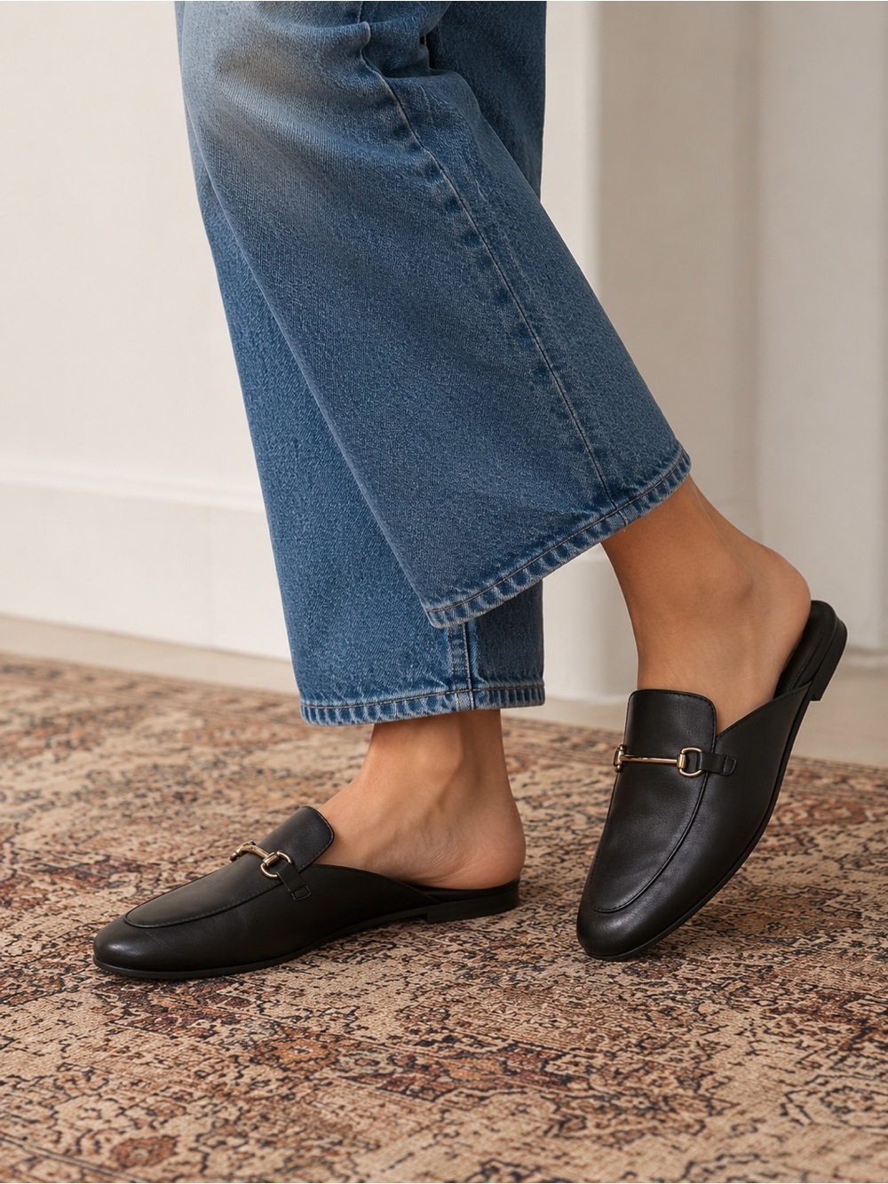 Steve Madden Black Mule Loafers
